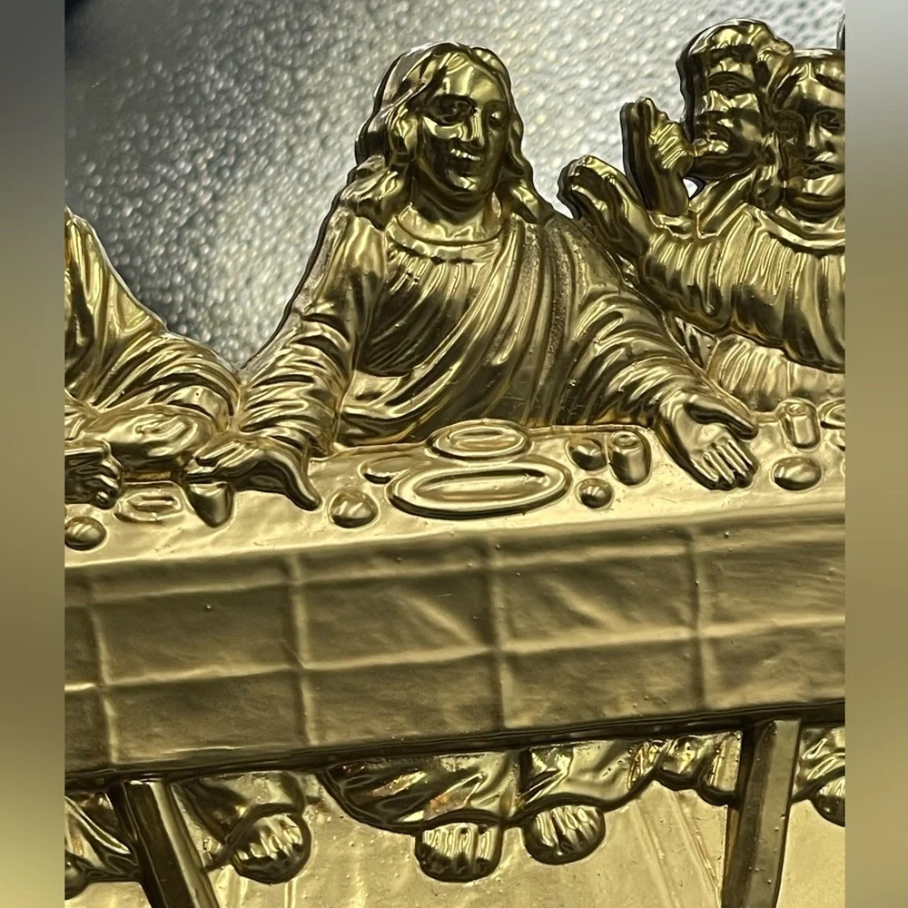 Homco: VTG “The Last Supper” 3D Religious Wall Art Decor w/ Gold Mirrored Frame